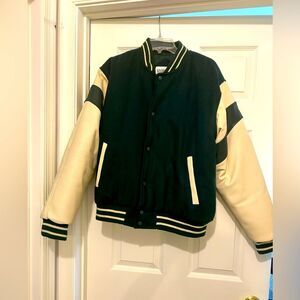 Windbreaker Vintage Wool Blend Varsity Jacket Size L